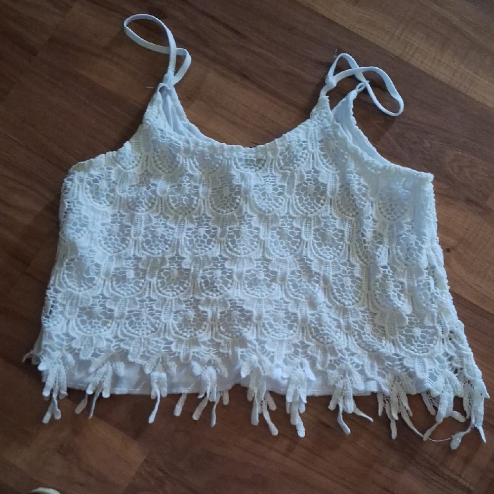 Rue21 Cream Cropped Embellished Camisole - Picture 1 of 2